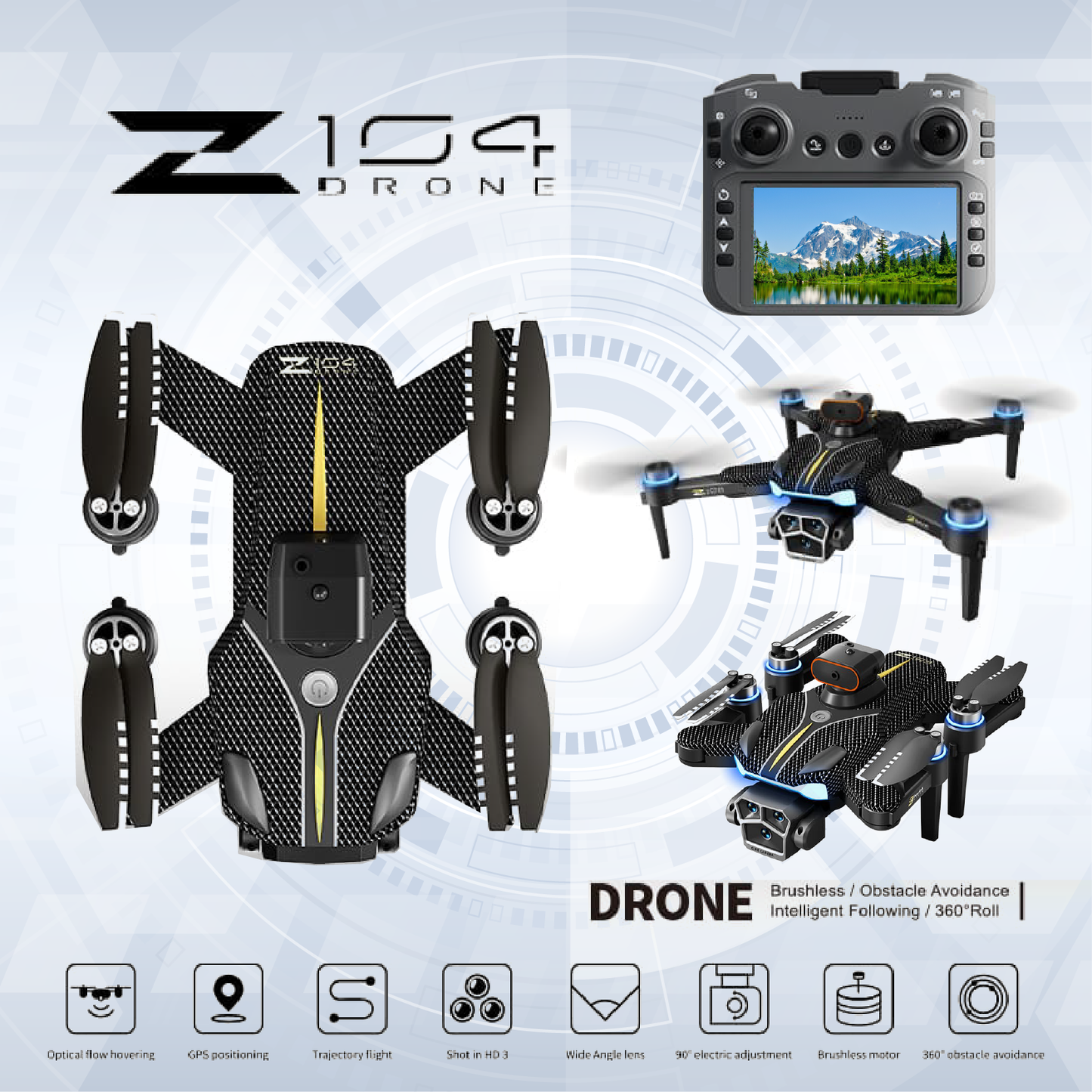 Xiaomi Z104 Drone 8K HD Camera Professional Brushless WiFi UAV with Screen Control, Obstacle Avoidance & 20KM Range