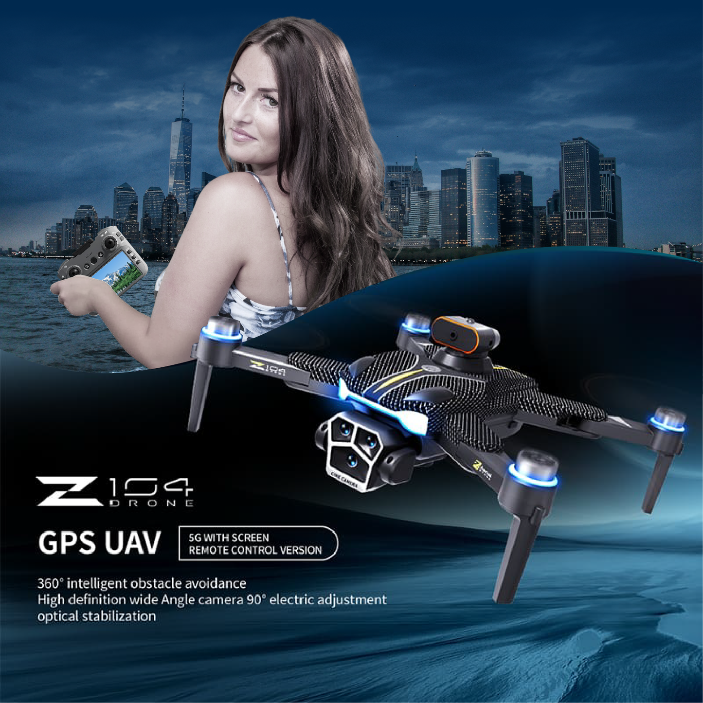 Xiaomi Z104 Drone 8K HD Camera Professional Brushless WiFi UAV with Screen Control, Obstacle Avoidance & 20KM Range